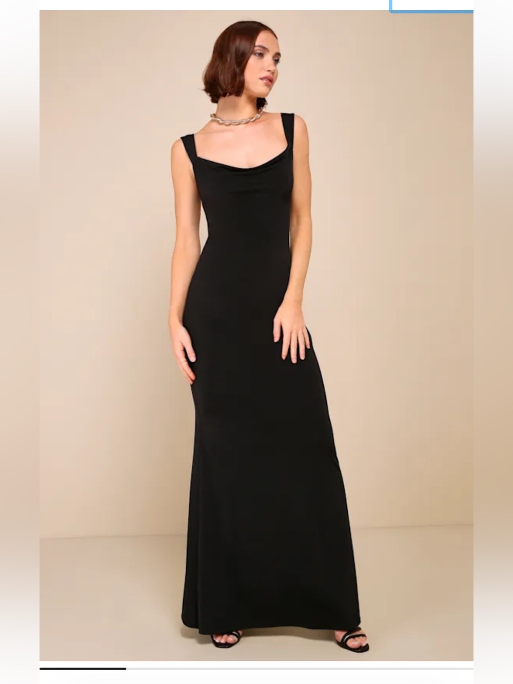 Inspiring Glamour Black Backless Column Maxi Dress.
